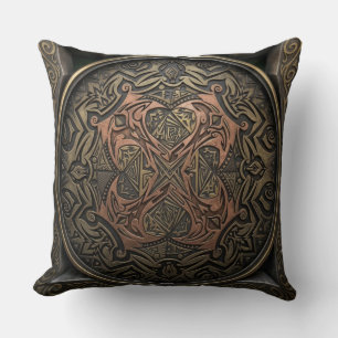 Hand-Drawn to 3D Digital: Intricate Bronze Mandala Cushion