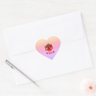 Hand-drawn Tomato Is My Vibe Heart Sticker