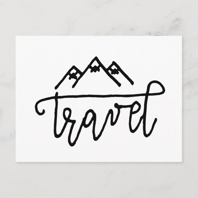 Hand Drawn Travel Text Postcard (Front)