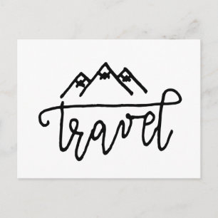 Hand Drawn Travel Text Postcard