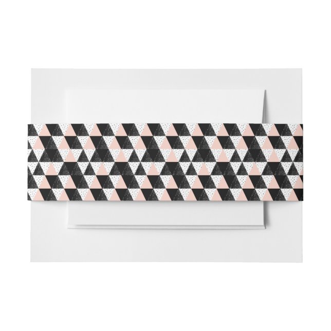 Hand Drawn Triangle Geometric Pattern Invitation Belly Band (Front Example)