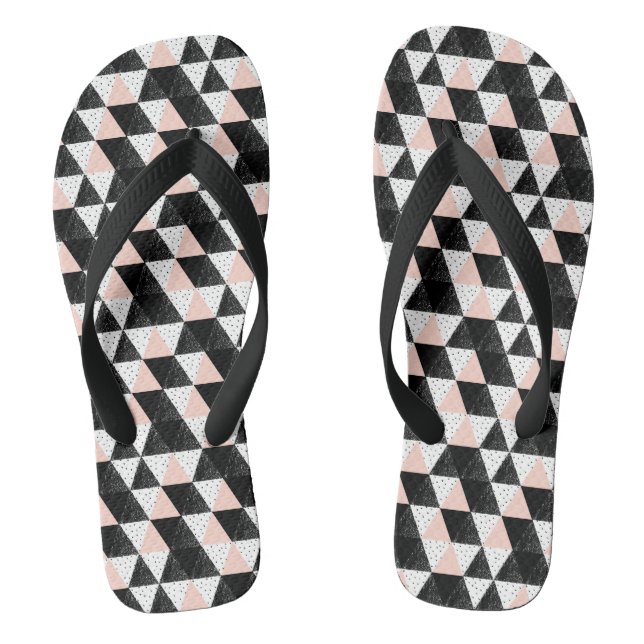 Hand Drawn Triangle Geometric Pattern Jandals (Footbed)