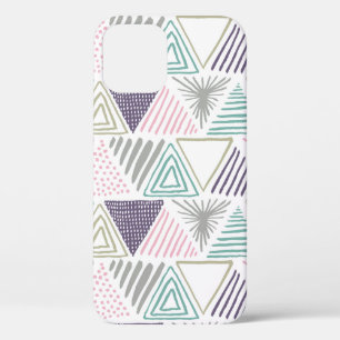Hand drawn triangle seamless pattern.  iPhone 12 case