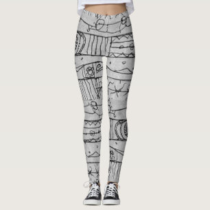 Hand Drawn Tribal Tapestry Pattern Leggings