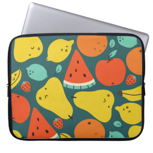 Hand Drawn Tropical Fruit Pattern Laptop Sleeve