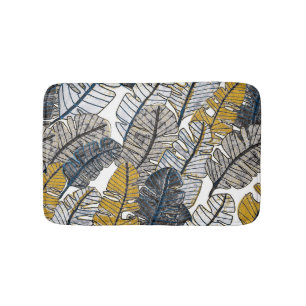 Hand Drawn: Tropical Leaves Bath Mat