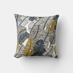 Hand Drawn: Tropical Leaves Cushion