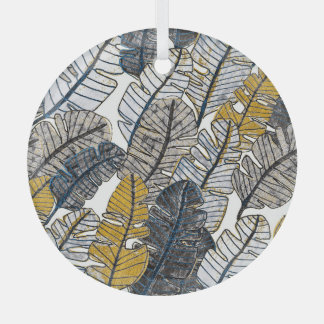 Hand Drawn: Tropical Leaves Glass Tree Decoration