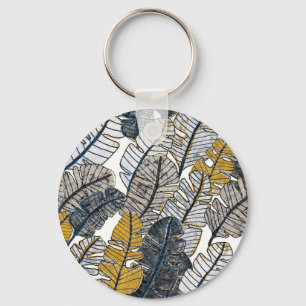 Hand Drawn: Tropical Leaves Key Ring