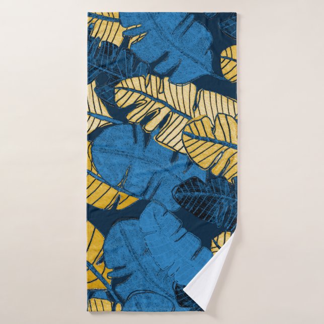 Hand Drawn Tropical Leaves: Seamless Bath Towel (Bath Towel)