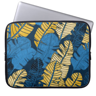 Hand Drawn Tropical Leaves: Seamless Laptop Sleeve