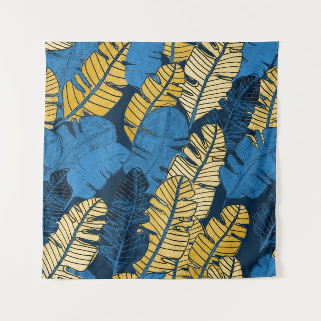 Hand Drawn Tropical Leaves: Seamless Tapestry (Front)