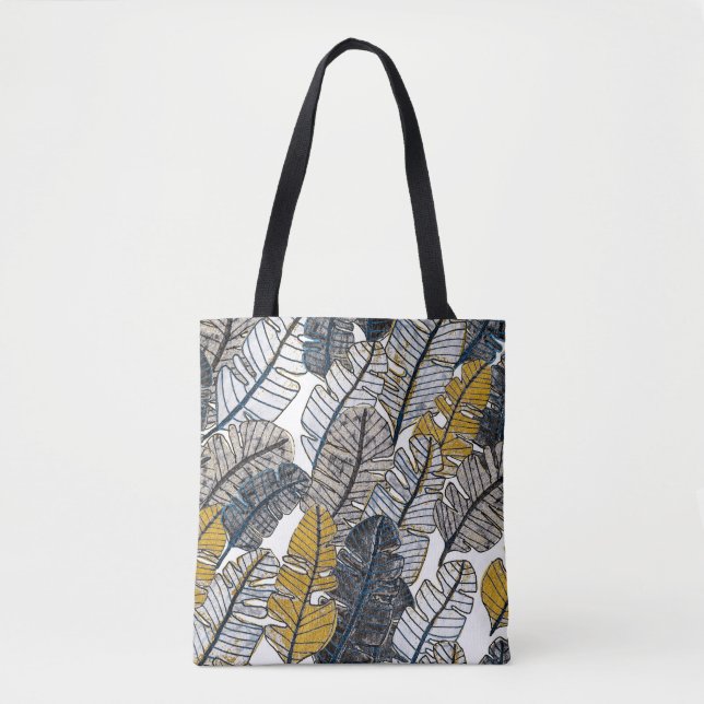 Hand Drawn: Tropical Leaves Tote Bag (Front)