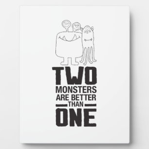 Hand Drawn Two Monster Art Monster Halloween Art  Plaque
