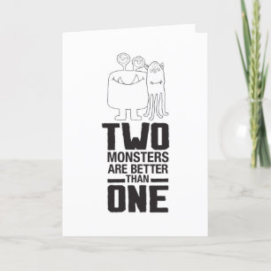 Hand Drawn Two Monster Art Monster Halloween Art  Thank You Card