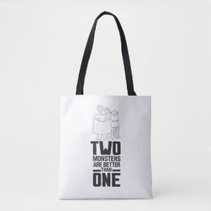 Hand Drawn Two Monster Art Monster Halloween Art Tote Bag