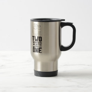 Hand Drawn Two Monster Art Monster Halloween Art  Travel Mug