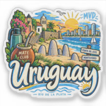 Hand Drawn Uruguay Travel Art Landmark