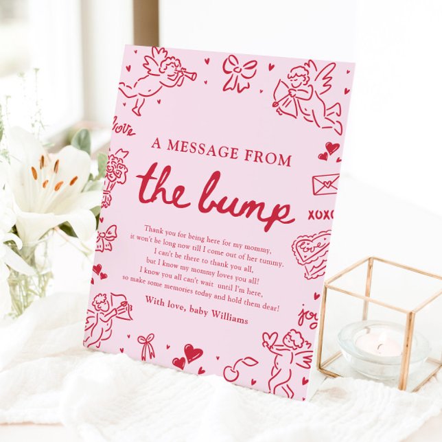 Hand Drawn Valentine A Message From The Bump Sign (Hand Drawn Valentine A Message From The Bump Sign)