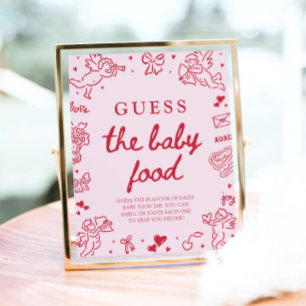 Hand Drawn Valentine Guess The Baby Food Sign