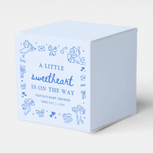 Hand Drawn Valentine Little Sweetheart Baby Shower Favour Box