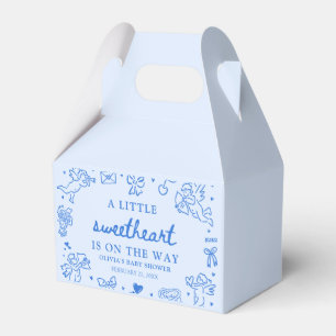 Hand Drawn Valentine Little Sweetheart Baby Shower Favour Box