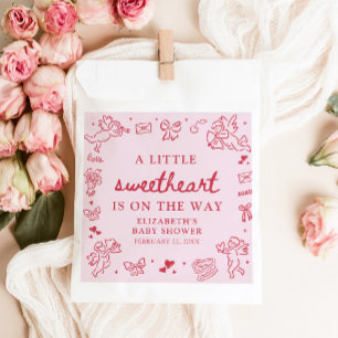 Hand Drawn Valentine Little Sweetheat Baby Shower Favour Bags