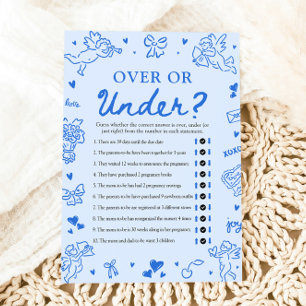 Hand Drawn Valentine Over Or Under Baby Shower Invitation