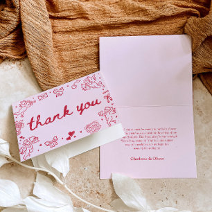 Hand Drawn Valentine Sweetheart Thank you card