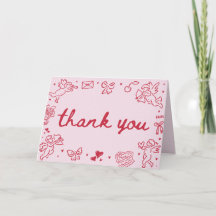 Hand Drawn Valentine Sweetheart Thank you card