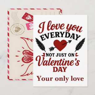 Hand-Drawn Valentines Day You Personalise  Holiday Postcard