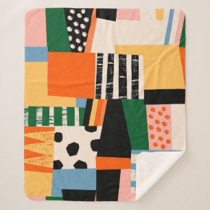 Hand drawn various shapes. Abstract contemporary s Sherpa Blanket