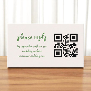 Hand Drawn Vintage French Green Whimsical Wedding Enclosure Card