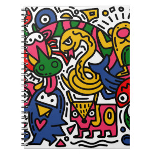 Hand Drawn vintage Illustration of Doodle, cartoon Notebook