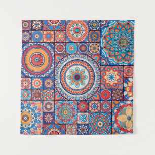 Hand-Drawn Vintage: Islamic Decorative Elements Tapestry