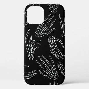 Hand drawn vintage seamless pattern. Human bone ha iPhone 12 Case