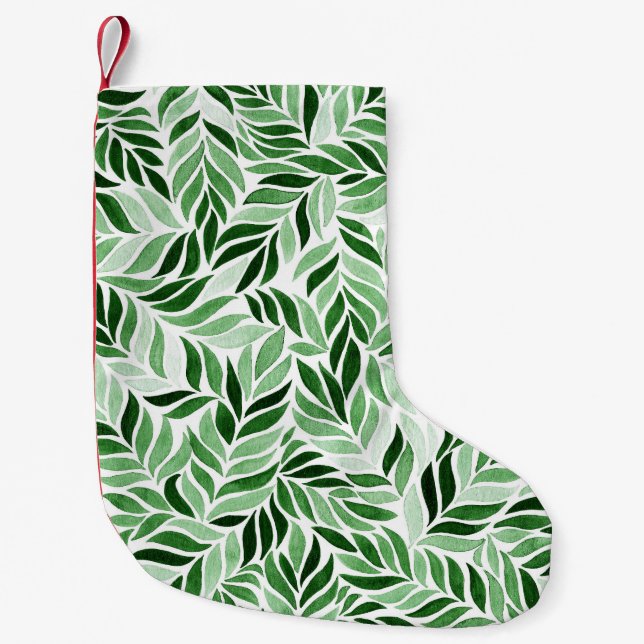 Hand-Drawn Watercolor Abstract Seamless Pattern Small Christmas Stocking (Front)