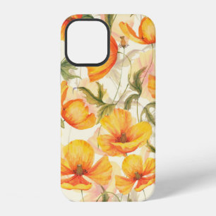 Hand-drawn watercolor floral seamless pattern with iPhone 12 case