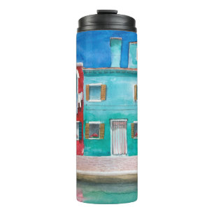 Hand drawn watercolor Italy landscape Thermal Tumbler