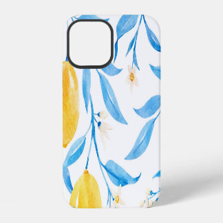 Hand Drawn Watercolor Lemons Pattern iPhone 12 Case