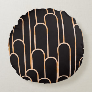 Hand drawn watercolor seamless pattern, geometrica round cushion