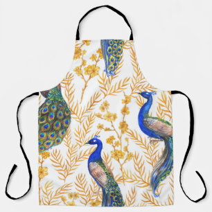 Hand drawn watercolor seamless pattern with Chines Apron