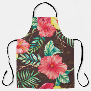 Hand drawn watercolor seamless pattern with colorf apron