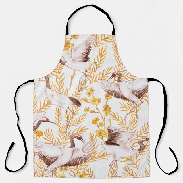 Hand drawn watercolor seamless pattern with golden apron (Front)