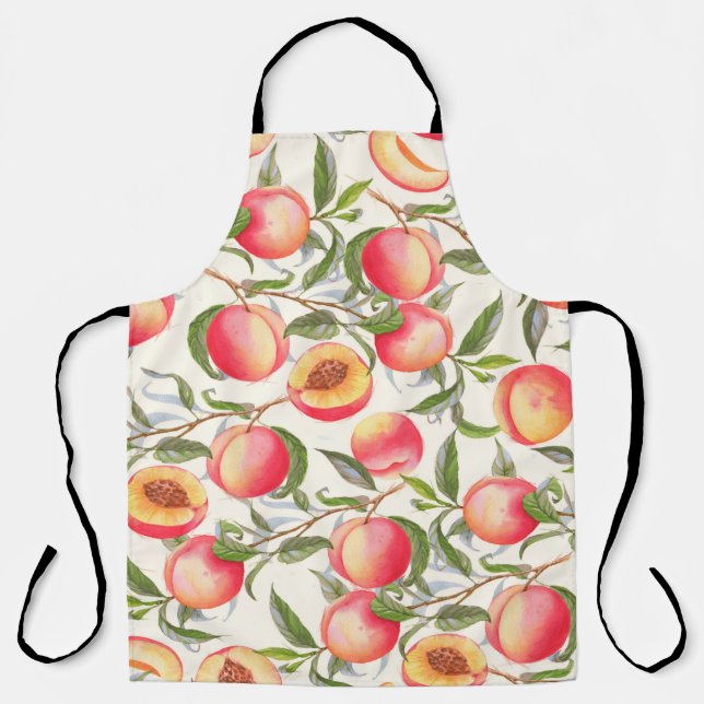 Hand-drawn watercolor seamless pattern with orange apron (Front)