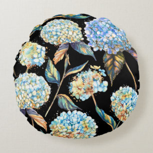 Hand-drawn watercolor seamless pattern with white  round cushion