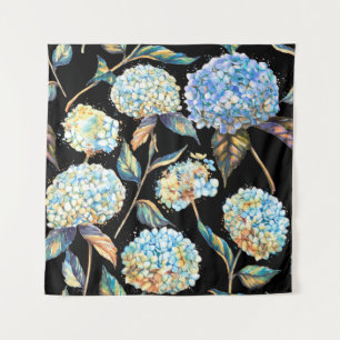 Hand-drawn watercolor seamless pattern with white tapestry