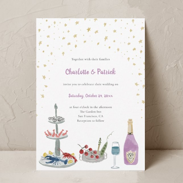 Hand drawn Watercolor Whimsical Wedding Invitation (Creator Uploaded)