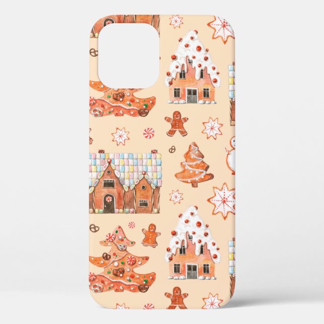 Hand drawn watercolour seamless pattern of gingerb Case-Mate iPhone case (Back)