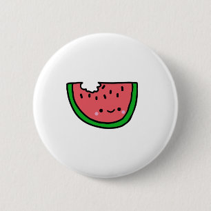 Hand Drawn Watermelon Cartoon Illustration 6 Cm Round Badge